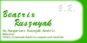 beatrix rusznyak business card